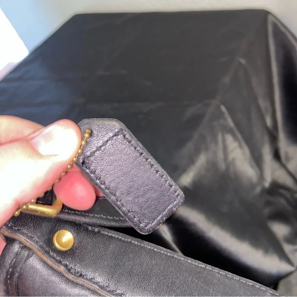 Coach Black Leather Shoulder Bag Style # A10-9213 - Picture 6 of 13